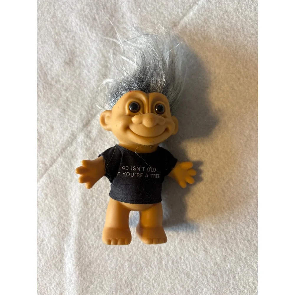 Russ‎ Troll Doll 40 Isn't Old You're A Tree Black T Shirt Collectible Toy I